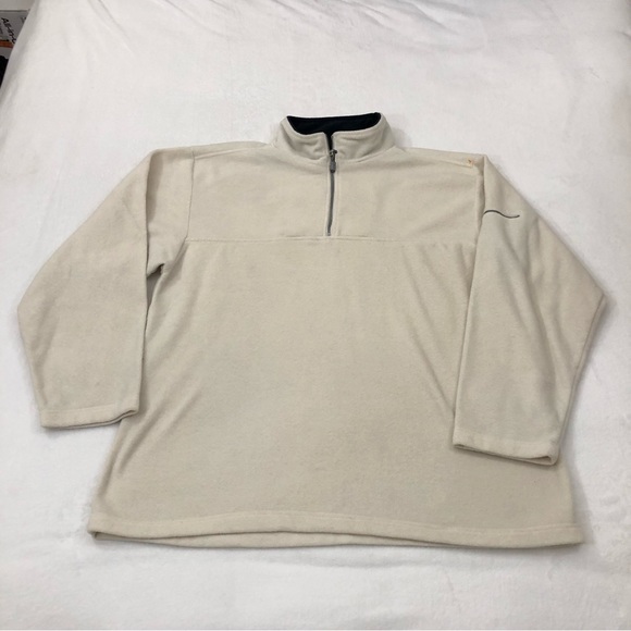 Foot Locker Other - Vintage Foot Locker Men's 1/4 Zip White Fleece Pullover Sweater Jacket Size XXXL